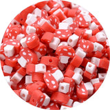 Polymer Clay Beads Red Style Heart Flag Rose Bead for Jewelry Making