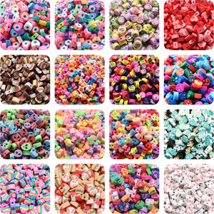 Polymer Clay Beads Mix Collection Animal Flowers Smile Stars Heart Beads