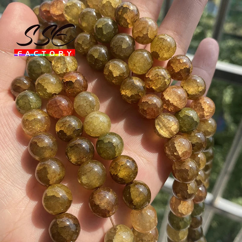 10mm Brown Dragon Veins Quartz Beads for Jewelry Making DIY Bracelets Necklace