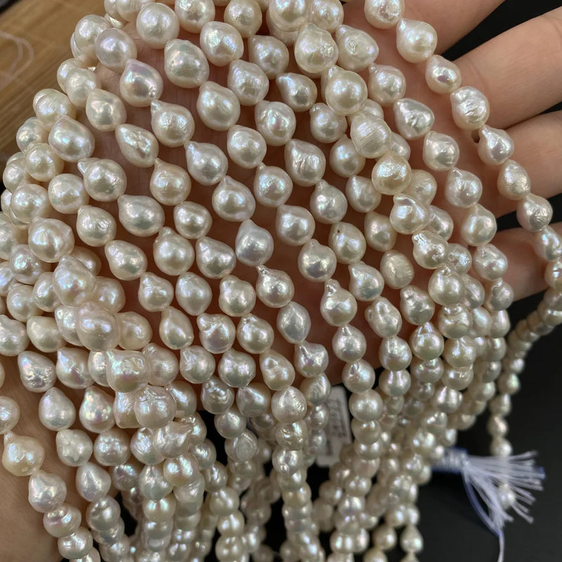 8-10mm Freshwater Pearl Beads Natural Alien Pearls DIY Jewelry Making 13 Inches