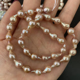 8-10mm Freshwater Pearl Beads Natural Alien Pearls DIY Jewelry Making 13 Inches