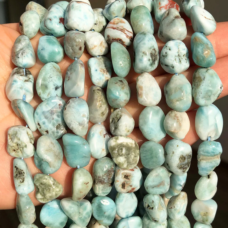 8-10mm Larimar Beads Natural Stone Beads for Jewelry Making DIY Bracelet Charms