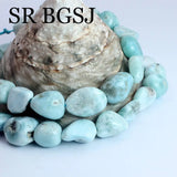 Irregular Larimar Beads 8-10mm 15inches for Jewelry Making Natural Stone