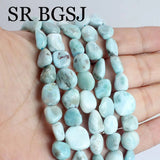 Irregular Larimar Beads 8-10mm 15inches for Jewelry Making Natural Stone