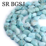 Irregular Larimar Beads 8-10mm 15inches for Jewelry Making Natural Stone