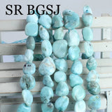 Irregular Larimar Beads 8-10mm 15inches for Jewelry Making Natural Stone