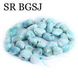 Irregular Larimar Beads 8-10mm 15inches for Jewelry Making Natural Stone
