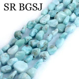 Irregular Larimar Beads 8-10mm 15inches for Jewelry Making Natural Stone