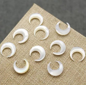 Moon Shape Mother Pearl Shell Beads Mix Color DIY Earrings Jewelry Making