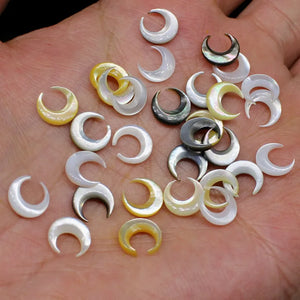Moon Shape Mother Pearl Shell Beads Mix Color DIY Earrings Jewelry Making