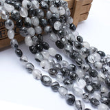 8-10mm Rutilated Quartz Stone Beads for Jewelry Making
