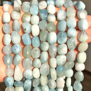 8-10mm Aquamarines Stone Beads for Jewelry Making 15''