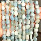 8-10mm Aquamarines Stone Beads for Jewelry Making 15''
