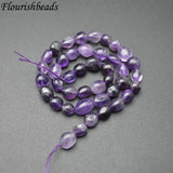 8~10mm Natural Amethyst Smooth Stone Oval Shape Nugget Loose Beads