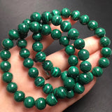 8-10mm Malachite Stone Evil Eye Bracelet for Women Men