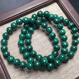 8-10mm Malachite Stone Evil Eye Bracelet for Women Men