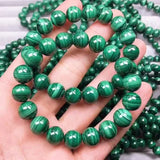 8-10mm Malachite Stone Evil Eye Bracelet for Women Men