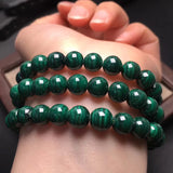 8-10mm Malachite Stone Evil Eye Bracelet for Women Men