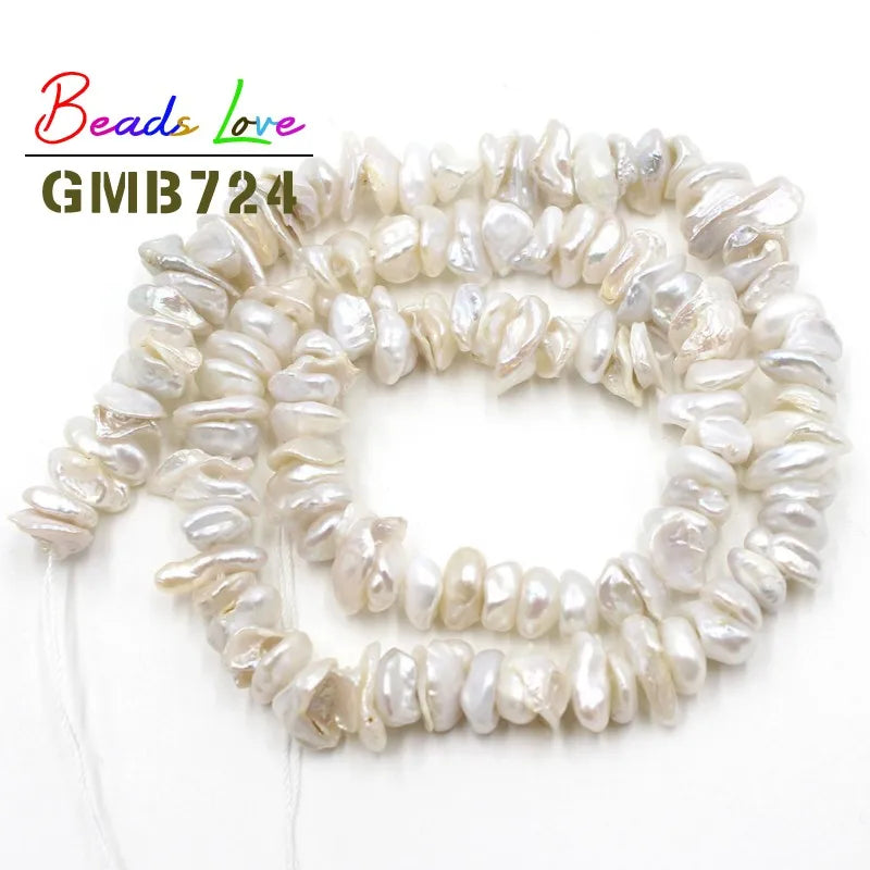 8-10mm Natural Freshwater Pearl Beads Freeform Shape Loose Spacer Beads 15'