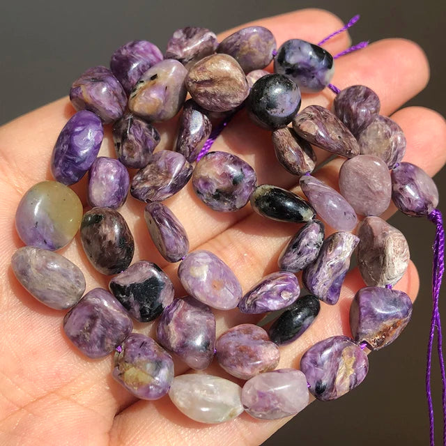 Natural Charoite Stone Beads Rondelle 8-10mm 15 Inch