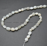 8-10mm Gray Moonstone Smooth Stone Nugget Beads 1 Strand