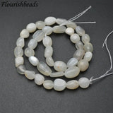 8-10mm Gray Moonstone Smooth Stone Nugget Beads 1 Strand