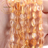 Natural Citrines Stone Beads 8-10mm Freeform Loose Spacer Gemstones 15"