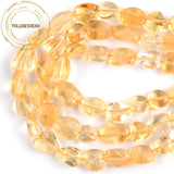 Natural Citrines Stone Beads 8-10mm Freeform Loose Spacer Gemstones 15"