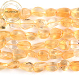 Natural Citrines Stone Beads 8-10mm Freeform Loose Spacer Gemstones 15"