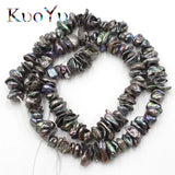 8-10mm Natural Flat Freshwater Pearl Loose Beads For DIY Bracelet Making 15''
