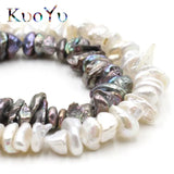 8-10mm Natural Flat Freshwater Pearl Loose Beads For DIY Bracelet Making 15''