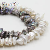 8-10mm Natural Flat Freshwater Pearl Loose Beads For DIY Bracelet Making 15''