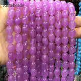 8-10mm Fuchsia Chalcedony Jades Smooth Spacer Beads for DIY Jewelry