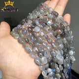 8-10mm Natural Grey Labradorite Beads Spacer Loose Stones for DIY Jewelry Making