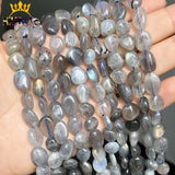 8-10mm Natural Grey Labradorite Beads Spacer Loose Stones for DIY Jewelry Making