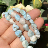 Natural Irregular Larimar Stone Beads for Jewelry Making DIY 15" Strand