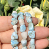 Natural Irregular Larimar Stone Beads for Jewelry Making DIY 15" Strand