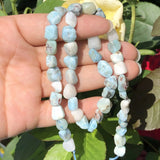 Natural Irregular Larimar Stone Beads for Jewelry Making DIY 15" Strand