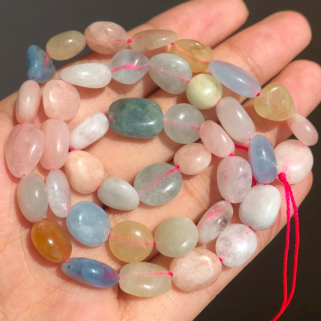 Natural Morganites Stone Beads Rondelle Loose Beads 15 Inch