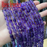 8-10mm Natural Purple Amethysts Beads Loose Bead 6-8mm, 15''strand