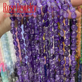 8-10mm Natural Purple Amethysts Beads Loose Bead 6-8mm, 15''strand