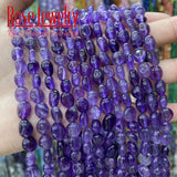 8-10mm Natural Purple Amethysts Beads Loose Bead 6-8mm, 15''strand