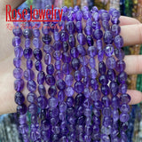 8-10mm Natural Purple Amethysts Beads Loose Bead 6-8mm, 15''strand