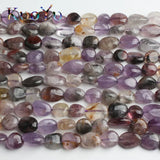 8-10mm Purple Ghost Quartz Beads Smooth Loose Stone Spacer Beads