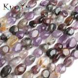 8-10mm Purple Ghost Quartz Beads Smooth Loose Stone Spacer Beads