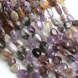 8-10mm Purple Ghost Quartz Beads Smooth Loose Stone Spacer Beads