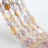 8-10mm Yellow Citrines Quartz Purple Crystal Beads Round Loose Bead