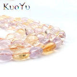 8-10mm Yellow Citrines Quartz Purple Crystal Beads Round Loose Bead