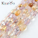 8-10mm Yellow Citrines Quartz Purple Crystal Beads Round Loose Bead