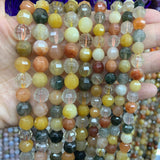Natural Mixed Quartz Beads 15'' Round Faceted DIY Loose Beads